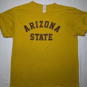 Gildan Arizona State Sun Devils T-Shirt Mens Large Gold Heavy Cotton NCAA ASU